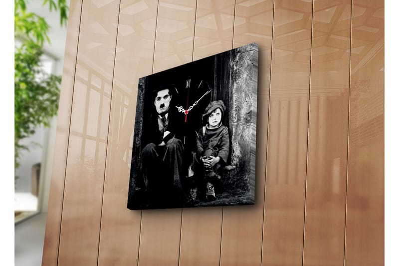 Dekorativ Canvasmålning med Klocka, Flerfärgad