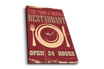 Dekorativ Canvasmålning med Klocka - Flerfärgad - Inredning - Väggdekor - Väggklocka & väggur