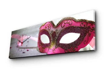 Dekorativ Canvasmålning med Klocka - Flerfärgad - Inredning - Väggdekor - Väggklocka & väggur