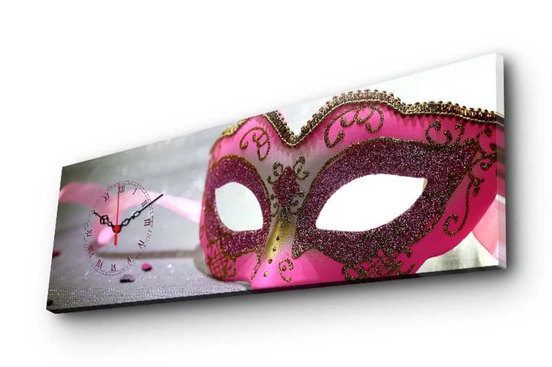 Dekorativ Canvasmålning med Klocka, Flerfärgad