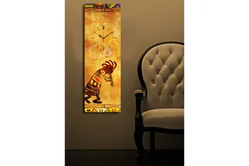 Dekorativ Canvasmålning med Klocka - Flerfärgad - Inredning - Väggdekor - Väggklocka & väggur