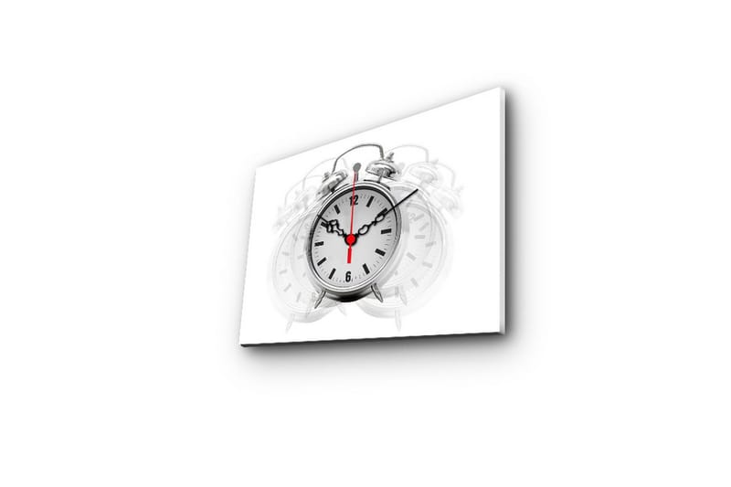 Dekorativ Canvasmålning med Klocka - Flerfärgad - Inredning - Väggdekor - Väggklocka & väggur