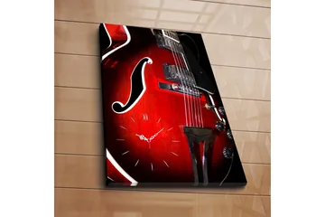 Dekorativ Canvasmålning med Klocka - Flerfärgad - Inredning - Väggdekor - Väggklocka & väggur