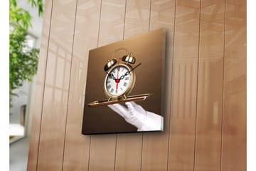 Dekorativ Canvasmålning med Klocka - Flerfärgad - Inredning - Väggdekor - Väggklocka & väggur