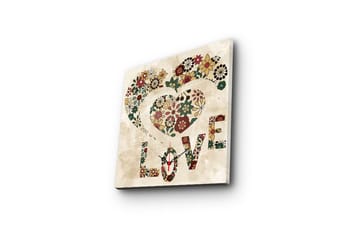 Dekorativ Canvasmålning med Klocka - Flerfärgad - Inredning - Väggdekor - Väggklocka & väggur