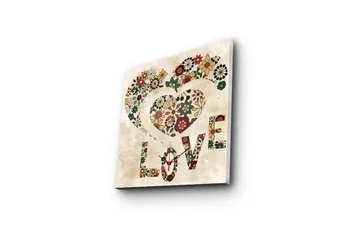 Dekorativ Canvasmålning med Klocka - Flerfärgad - Inredning - Väggdekor - Väggklocka & väggur