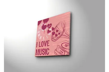 Dekorativ Canvasmålning med Klocka - Flerfärgad - Inredning - Väggdekor - Väggklocka & väggur