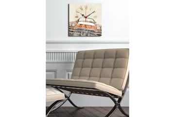 Dekorativ Canvasmålning med Klocka - Flerfärgad - Inredning - Väggdekor - Väggklocka & väggur