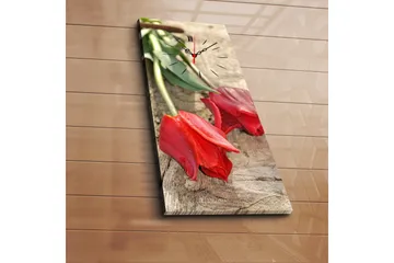 Dekorativ Canvasmålning med Klocka - Flerfärgad - Inredning - Väggdekor - Väggklocka & väggur