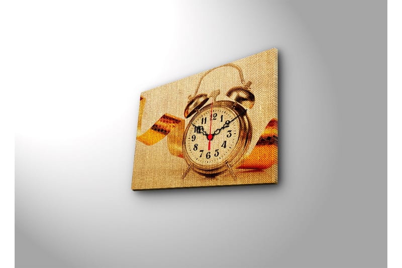 Dekorativ Canvasmålning med Klocka - Flerfärgad - Inredning - Väggdekor - Väggklocka & väggur