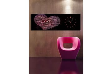 Dekorativ Canvasmålning med Klocka - Flerfärgad - Inredning - Väggdekor - Väggklocka & väggur