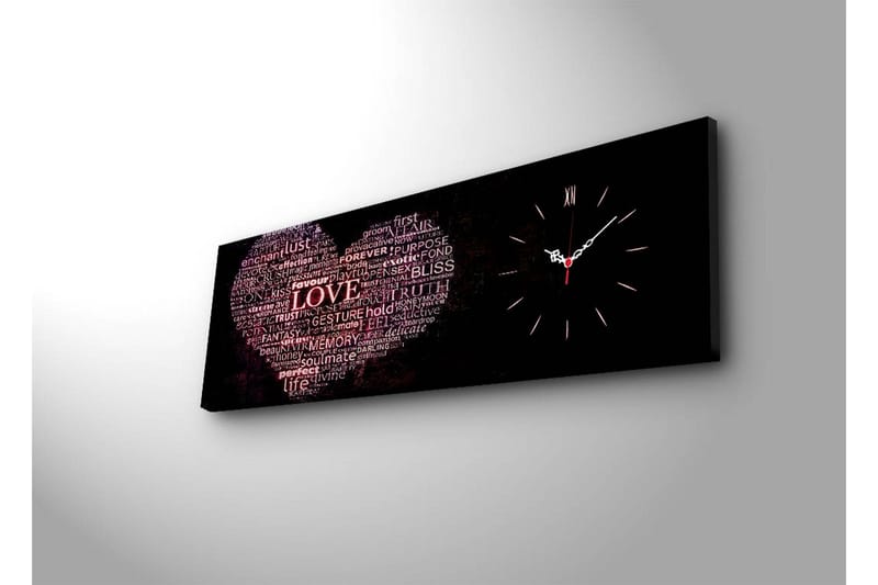 Dekorativ Canvasmålning med Klocka - Flerfärgad - Inredning - Väggdekor - Väggklocka & väggur