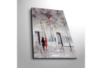 Dekorativ Canvasmålning med Klocka - Flerfärgad - Inredning - Väggdekor - Väggklocka & väggur