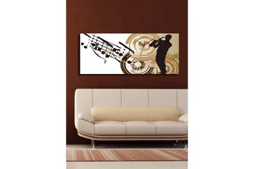 Dekorativ Canvasmålning med Klocka - Flerfärgad - Inredning - Väggdekor - Väggklocka & väggur