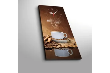 Dekorativ Canvasmålning med Klocka - Flerfärgad - Inredning - Väggdekor - Väggklocka & väggur