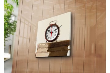 Dekorativ Canvasmålning med Klocka - Flerfärgad - Inredning - Väggdekor - Väggklocka & väggur