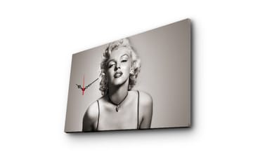 Dekorativ Canvasmålning med Klocka - Flerfärgad - Inredning - Väggdekor - Väggklocka & väggur