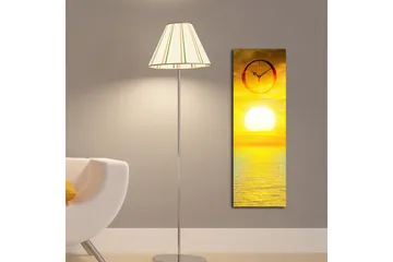 Dekorativ Canvasmålning med Klocka - Flerfärgad - Inredning - Väggdekor - Väggklocka & väggur