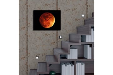 Dekorativ Canvasmålning med Klocka - Flerfärgad - Inredning - Väggdekor - Väggklocka & väggur