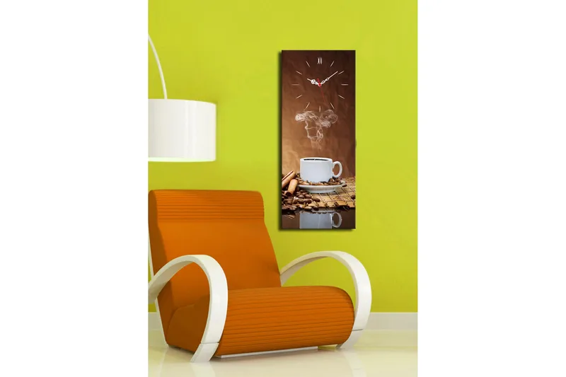 Dekorativ Canvasmålning med Klocka - Flerfärgad - Inredning - Väggdekor - Väggklocka & väggur