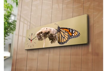 Dekorativ Canvasmålning med Klocka - Flerfärgad - Inredning - Väggdekor - Väggklocka & väggur