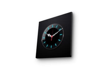 Dekorativ Canvasmålning med Klocka - Flerfärgad - Inredning - Väggdekor - Väggklocka & väggur