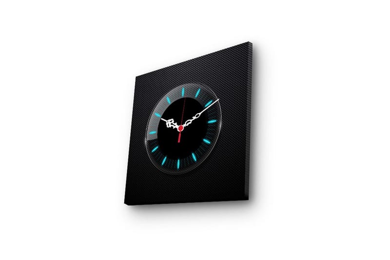 Dekorativ Canvasmålning med Klocka - Flerfärgad - Inredning - Väggdekor - Väggklocka & väggur
