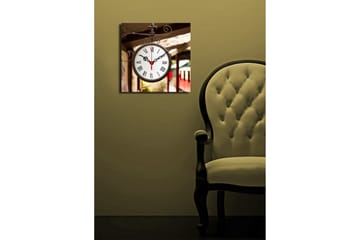 Dekorativ Canvasmålning med Klocka - Flerfärgad - Inredning - Väggdekor - Väggklocka & väggur