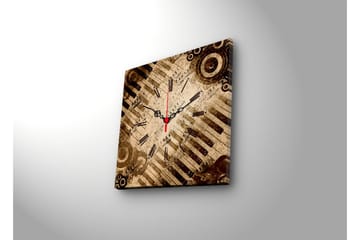 Dekorativ Canvasmålning med Klocka - Flerfärgad - Inredning - Väggdekor - Väggklocka & väggur