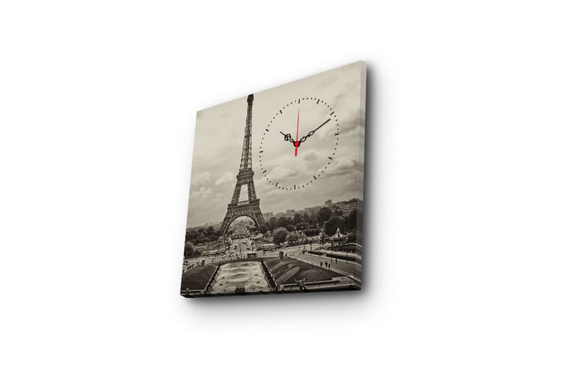 Dekorativ Canvasmålning med Klocka - Flerfärgad - Inredning - Väggdekor - Väggklocka & väggur