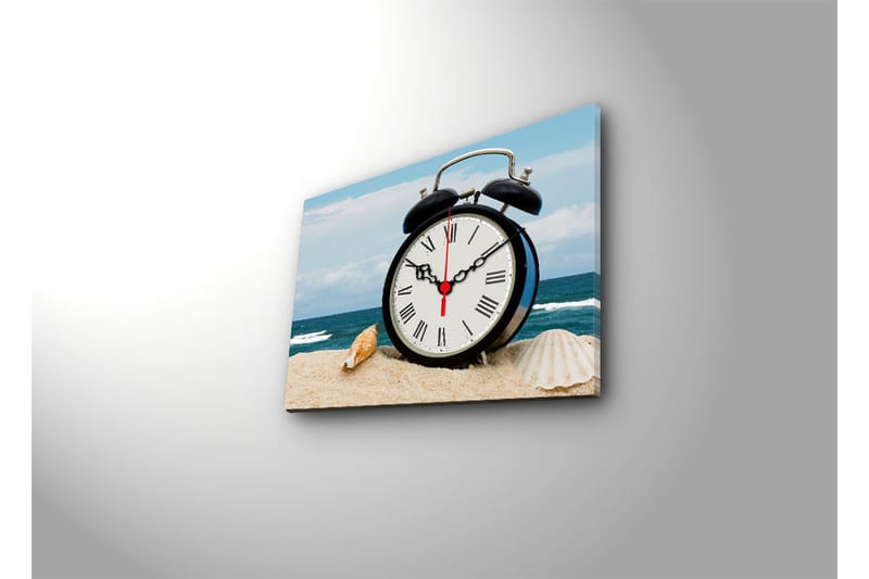 Dekorativ Canvasmålning med Klocka - Flerfärgad - Inredning - Väggdekor - Väggklocka & väggur