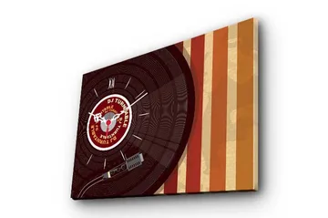 Dekorativ Canvasmålning med Klocka - Flerfärgad - Inredning - Väggdekor - Väggklocka & väggur