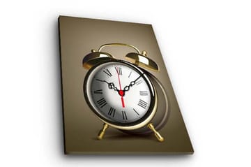 Dekorativ Canvasmålning med Klocka - Flerfärgad - Inredning - Väggdekor - Väggklocka & väggur