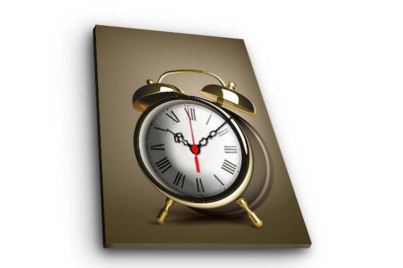 Dekorativ Canvasmålning med Klocka, Flerfärgad