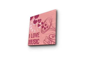 Dekorativ Canvasmålning med Klocka - Flerfärgad - Inredning - Väggdekor - Väggklocka & väggur