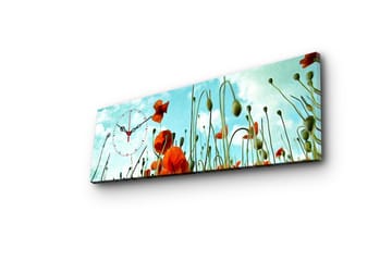 Dekorativ Canvasmålning med Klocka - Flerfärgad - Inredning - Väggdekor - Väggklocka & väggur