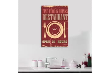 Dekorativ Canvasmålning med Klocka - Flerfärgad - Inredning - Väggdekor - Väggklocka & väggur