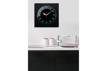 Dekorativ Canvasmålning med Klocka - Flerfärgad - Inredning - Väggdekor - Väggklocka & väggur