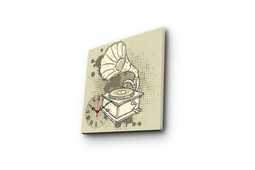 Dekorativ Canvasmålning med Klocka - Flerfärgad - Inredning - Väggdekor - Väggklocka & väggur