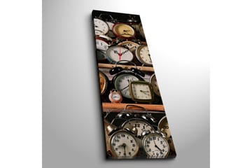 Dekorativ Canvasmålning med Klocka - Flerfärgad - Inredning - Väggdekor - Väggklocka & väggur