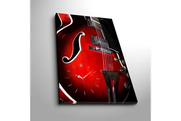 Dekorativ Canvasmålning med Klocka - Flerfärgad - Inredning - Väggdekor - Väggklocka & väggur