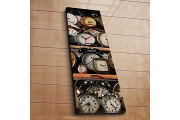 Dekorativ Canvasmålning med Klocka - Flerfärgad - Inredning - Väggdekor - Väggklocka & väggur