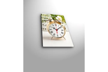 Dekorativ Canvasmålning med Klocka - Flerfärgad - Inredning - Väggdekor - Väggklocka & väggur