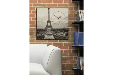 Dekorativ Canvasmålning med Klocka - Flerfärgad - Inredning - Väggdekor - Väggklocka & väggur