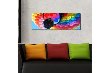 Dekorativ Canvasmålning med Klocka - Flerfärgad - Inredning - Väggdekor - Väggklocka & väggur