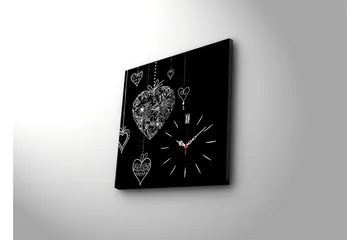 Dekorativ Canvasmålning med Klocka - Flerfärgad - Inredning - Väggdekor - Väggklocka & väggur