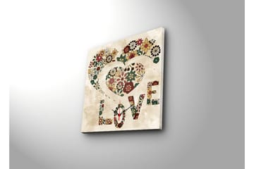 Dekorativ Canvasmålning med Klocka - Flerfärgad - Inredning - Väggdekor - Väggklocka & väggur