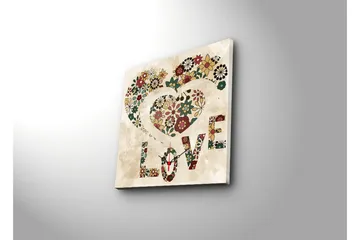 Dekorativ Canvasmålning med Klocka - Flerfärgad - Inredning - Väggdekor - Väggklocka & väggur