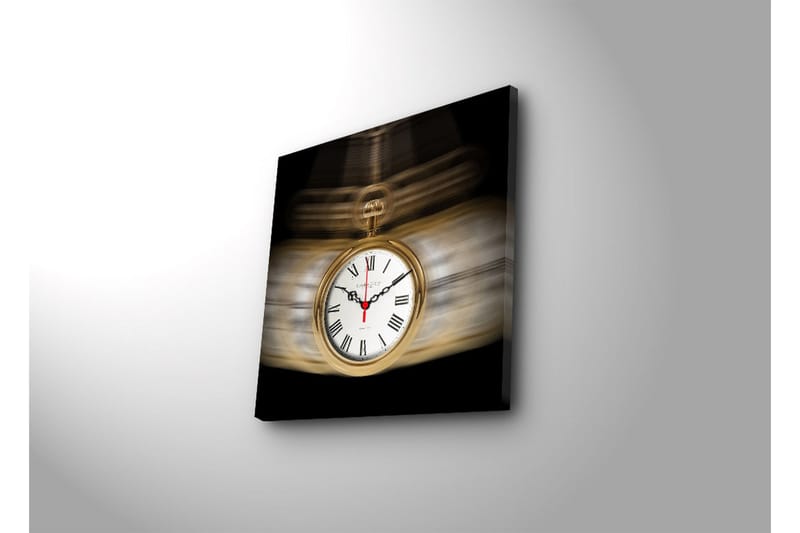 Dekorativ Canvasmålning med Klocka - Flerfärgad - Inredning - Väggdekor - Väggklocka & väggur