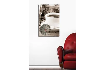 Dekorativ Canvasmålning med Klocka - Flerfärgad - Inredning - Väggdekor - Väggklocka & väggur